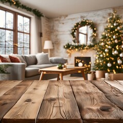 modern living room,rustic, dusty, wooden, table, softly, blurred, ambiance, living, room, harmony, tranquility