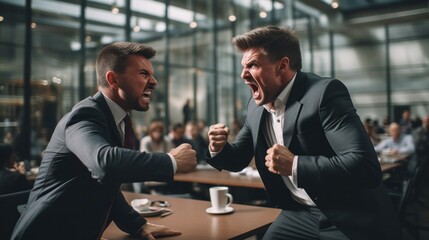 Business conflict between two business bosses and employees