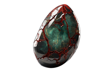 The Enigmatic Dance of the Green and Red Stone on White or PNG Transparent Background.