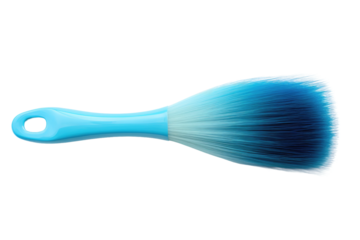 The Serene Symphony: A Blue Brushs Dance on White Canvas on White or PNG Transparent Background.