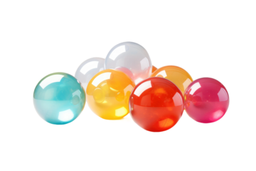 Tower of Vibrant Spheres on White or PNG Transparent Background.