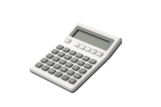 The Ghostly Calculator on White or PNG Transparent Background.