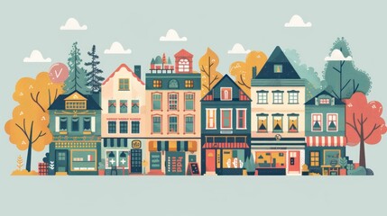 A captivating infographic showcasing the symbiotic relationship between small businesses and their local communities, emphasizing the reciprocal benefits of support and patronage.