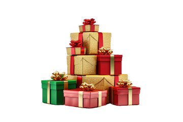 Obraz premium The Present Tree on White or PNG Transparent Background.