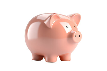 Obraz premium Enchanting Pink Piggy Bank on White or PNG Transparent Background.