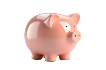 Enchanting Pink Piggy Bank on White or PNG Transparent Background.
