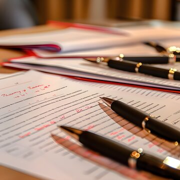 documents being reviewed and revised with redlines