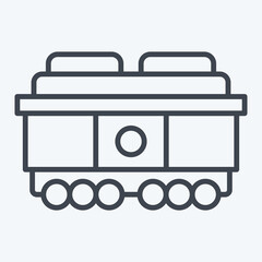 Icon Freight Car. related to Train Station symbol. line style. simple design illustration