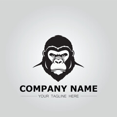 Gorilla symbol logo company vector image on the white background