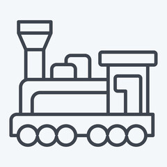 Icon Engine. related to Train Station symbol. line style. simple design illustration