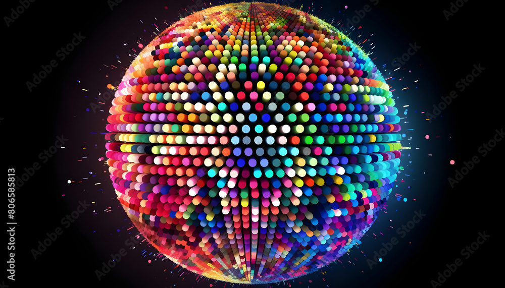 Aufkleber dots colorful globe, abstract graphics. image with clipping path