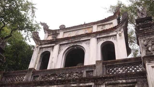 temple of literature pagoda in Hanoi the capital city of Vietnam in Southeast Asia