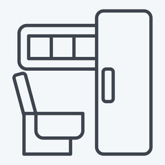 Icon Toilet On Train. related to Train Station symbol. line style. simple design illustration