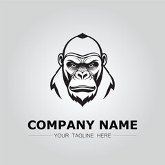 Gorilla symbol logo company vector image on the white background