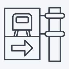 Icon Train Station. related to Train Station symbol. line style. simple design illustration