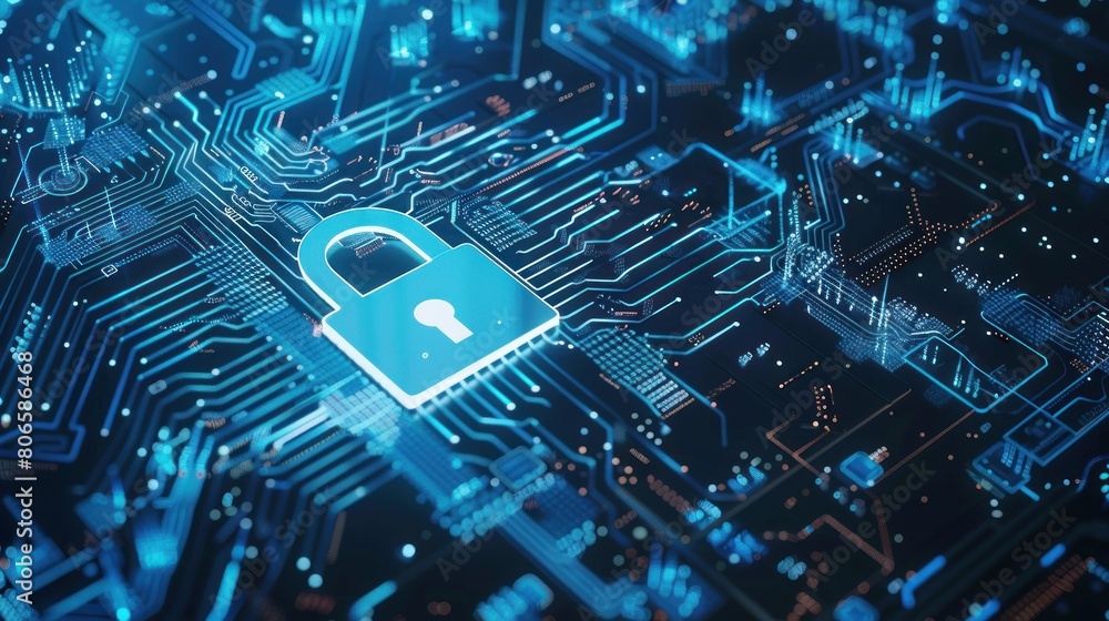 Aufkleber digital padlock icon of cyber security and data protection technology,.and business data privacy con