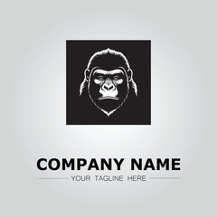 Gorilla symbol logo company vector image on the white background