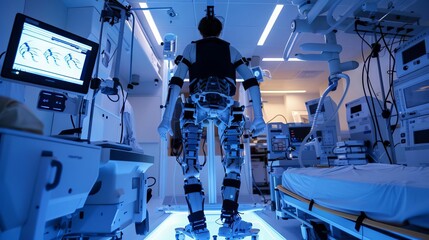 A medical exoskeleton enabling paralyzed patients to walk again, controlled via braincomputer interface