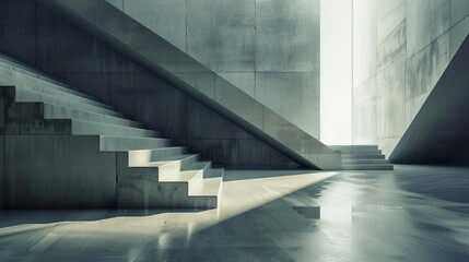 Obraz premium A minimalist design of layered trapezoids creating a sense of movement across a smooth surface