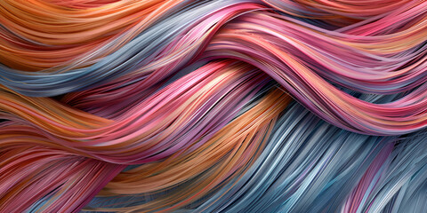 Vibrant colored wool spool creates abstract animal hair embroidery design  