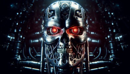 Futuristic robot head
