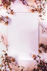 Floral frame style invitation greeting card copy space