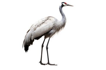 Obraz premium Majestic White Egret Dancing on a Blank Canvas on White or PNG Transparent Background.