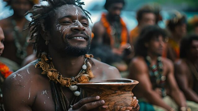A traditional way of drinking kava in Vanuatu.