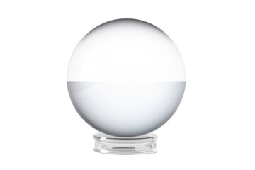 Ephemeral Reflections: Glass Ball on Clear Base on White or PNG Transparent Background.