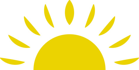 Yellow half sun vector icon logo . 