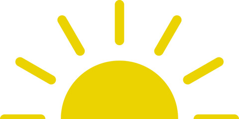 Yellow half sun vector icon logo . 