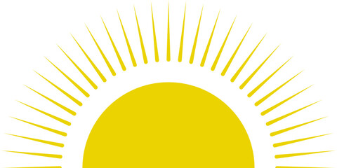 Yellow half sun vector icon logo . 