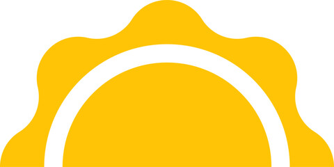Fototapeta premium Yellow half sun vector icon logo . 