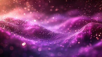 Fototapeta premium Abstract glowing particles wave background Purple and pink colors