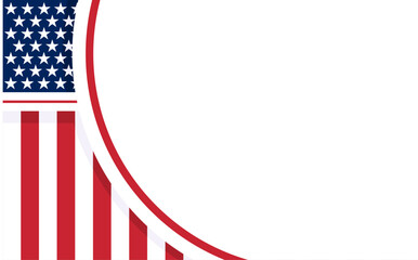 Obraz premium American holiday event background design with vector illustration of the United States flag and empty space for text