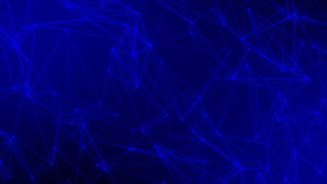 Abstract plexus pattern, neon blue lines network on gradient blue background, wireframe, motion graphic, on dark background
