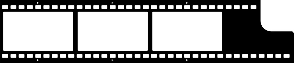 Grunge film strips collection. Old retro cinema movie strip video recording. Vector .