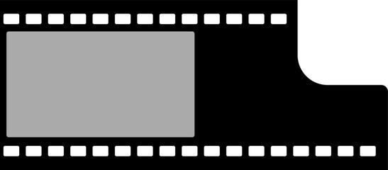 Obraz premium Grunge film strips collection. Old retro cinema movie strip video recording. Vector .