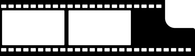 Grunge film strips collection. Old retro cinema movie strip video recording. Vector .