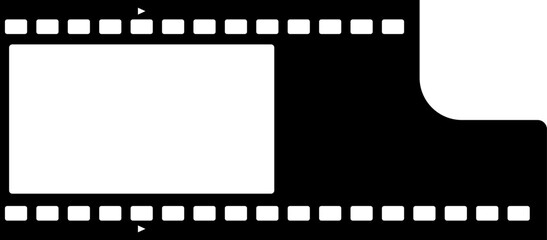 Grunge film strips collection. Old retro cinema movie strip video recording. Vector .