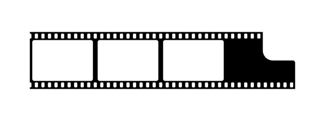 Grunge film strips collection. Old retro cinema movie strip video recording. Vector .