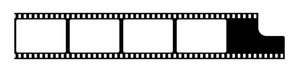 Grunge film strips collection. Old retro cinema movie strip video recording. Vector .