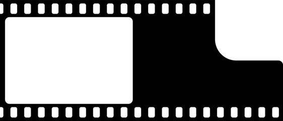 Grunge film strips collection. Old retro cinema movie strip video recording. Vector .