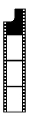 Grunge film strips collection. Old retro cinema movie strip video recording. Vector .