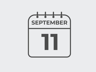 September  11 calendar reminder. 11 September  daily calendar icon template. Calendar 11 September  icon Design template. Vector illustration
