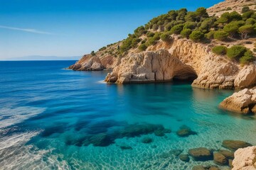 Blue Waters Bliss: Tranquil Day on the Mediterranean Seaside
