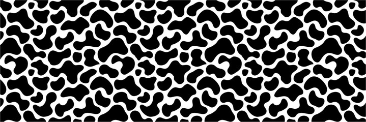 Vector seamless pattern. Monochrome organic shapes.  Hand drawn abstract background.