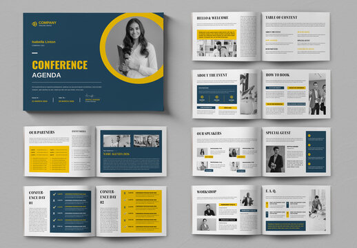 Conference Agenda Schedule Guide Template Landscape