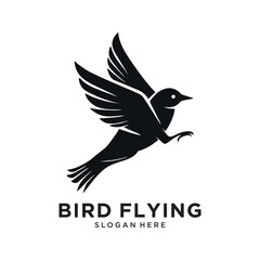 beauty black bird logo design vector illustration