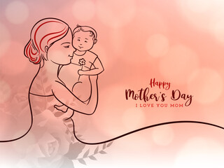 Happy Mother's day celebration adorable greeting background